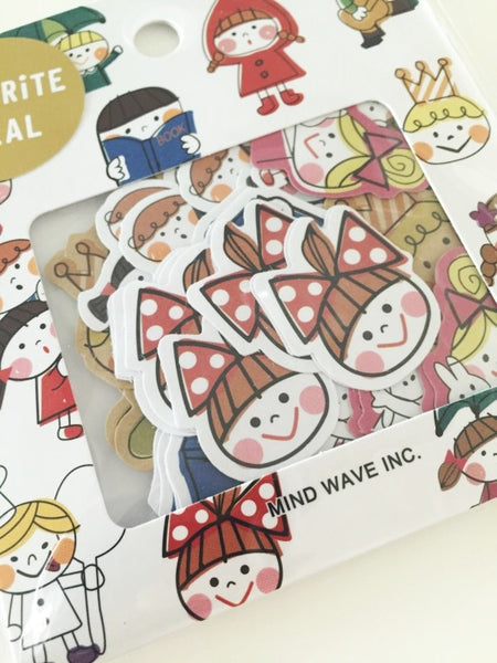 Fairy Tale characters Sticker Flakes Set 70 Sheets Mindwave Japan SS906 - CharmTape - 2