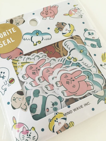 Zoo animals Sticker Flakes Set 70 Sheets Mindwave Japan SS907 - CharmTape - 2