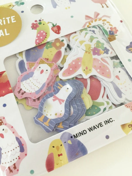 Birds Sticker Flakes Set 70 Sheets Mindwave Japan SS908 - CharmTape - 2