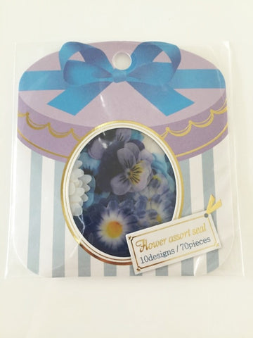 Violet Flower Sticker Flakes Set 70pieces Mind wave Japan SS915 - CharmTape - 1