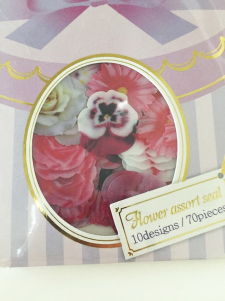 Levander Roses Flower Sticker Flakes Set 70pieces Mind wave Japan SS922 - CharmTape - 2