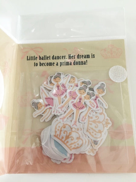 Ballerina Dancer Sticker Flake Seals Set 64 pieces by Shinzi Katoh SS928 - CharmTape - 3