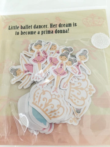 Ballerina Dancer Sticker Flake Seals Set 64 pieces by Shinzi Katoh SS928 - CharmTape - 4