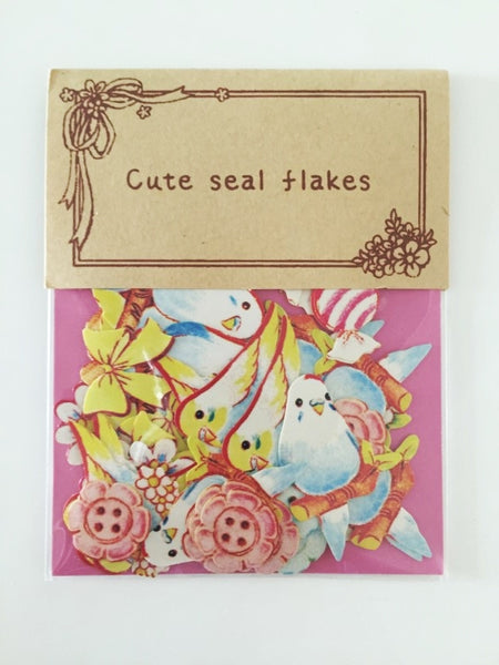 Love Birds Sticker Flake Seals Set 70 pieces SS923 - CharmTape - 3