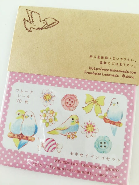 Love Birds Sticker Flake Seals Set 70 pieces SS923 - CharmTape - 5