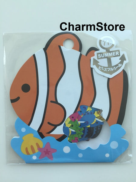 Coral Clown Fish Sticker Flakes Set - 71 Sheets Mindwave Japanese SS456