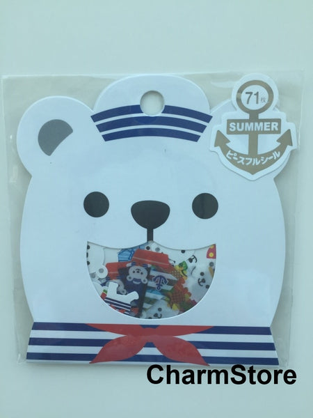 Summer Polar Bear Sticker Flakes Set - 71 Sheets Mindwave Japanese SS453