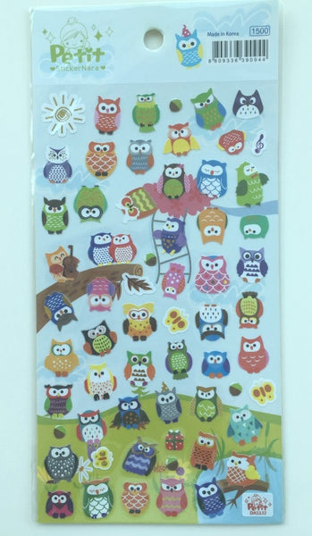 Colorful Owl Petit Deco sticker art stickers 1 Sheets SS467