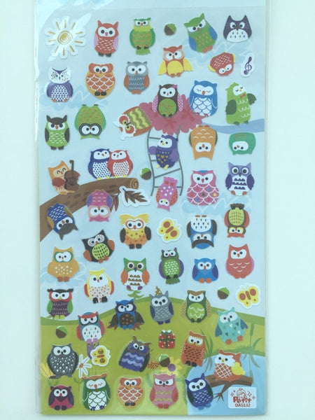 Colorful Owl Petit Deco sticker art stickers 1 Sheets SS467