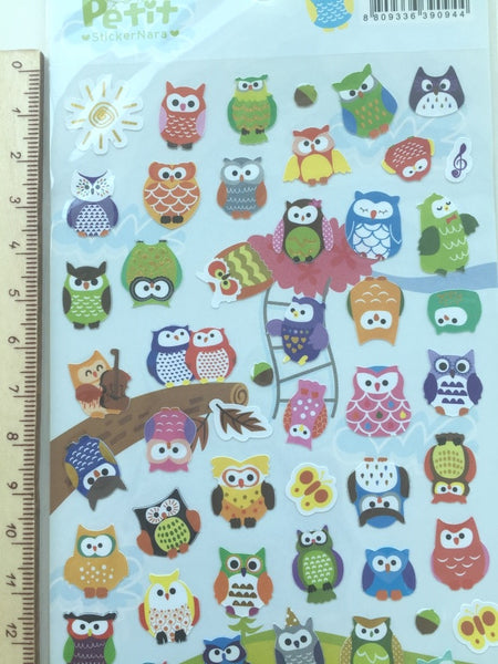 Colorful Owl Petit Deco sticker art stickers 1 Sheets SS467