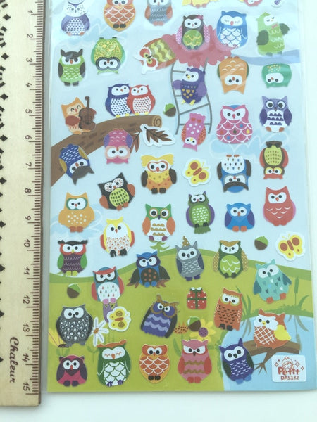 Colorful Owl Petit Deco sticker art stickers 1 Sheets SS467