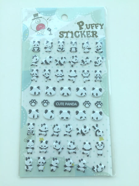 Panda Puffy stickers 1 Sheets SS468 - CharmTape - 1