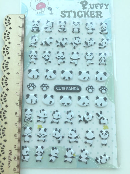 Panda Puffy stickers 1 Sheets SS468 - CharmTape - 2