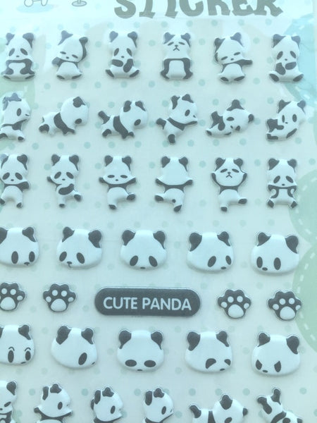 Panda Puffy stickers 1 Sheets SS468 - CharmTape - 4