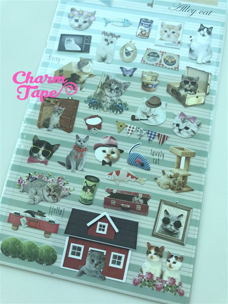 Grey Cat Kitten stickers by Sonia 1 Sheets SS558