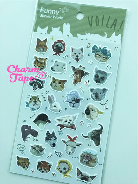 Zoo animals sticker art stickers by Funny 1 Sheets SS561