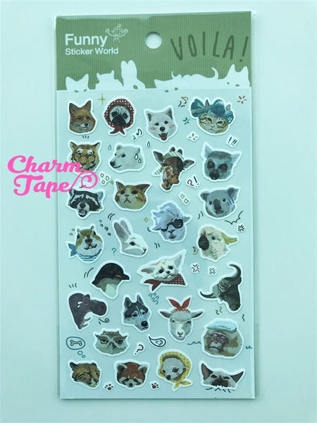 Zoo animals sticker art stickers by Funny 1 Sheets SS561