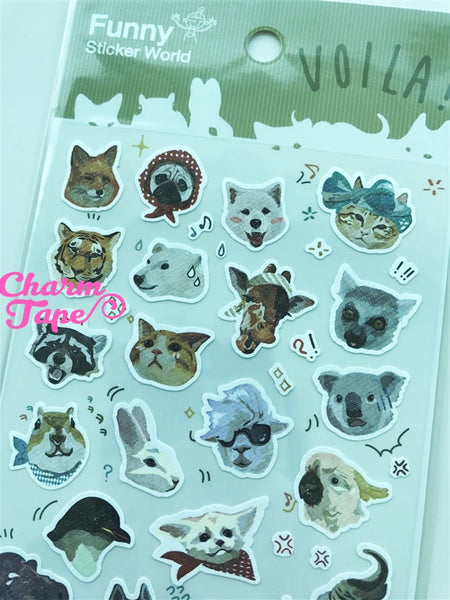 Zoo animals sticker art stickers by Funny 1 Sheets SS561