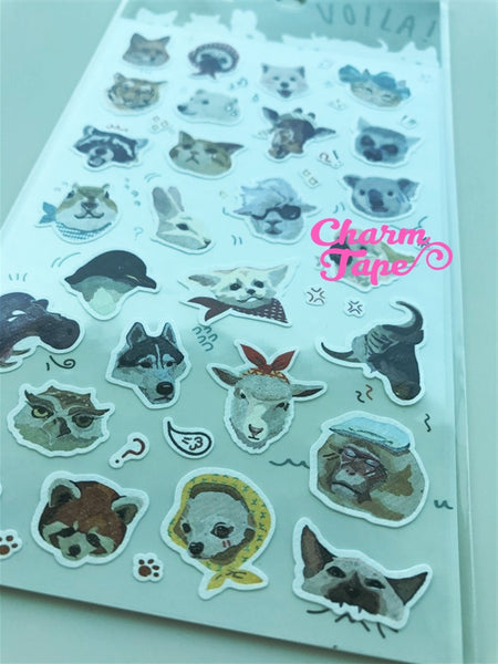 Zoo animals sticker art stickers by Funny 1 Sheets SS561