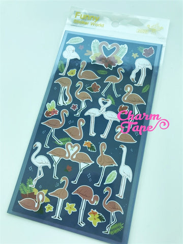 Pink Flamingo sticker art stickers by Funny 1 Sheets SS562