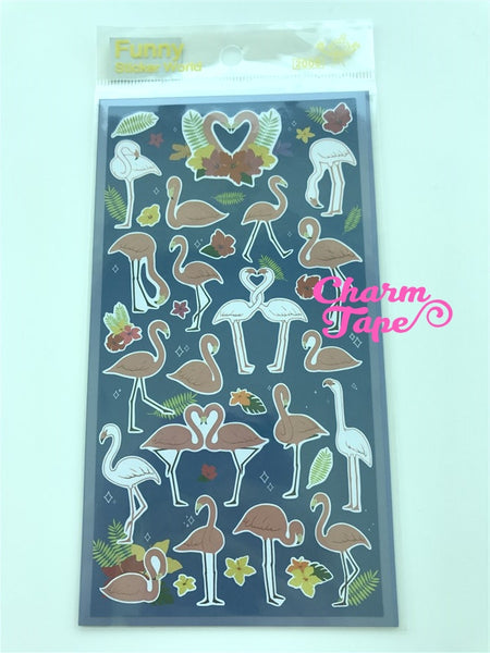 Pink Flamingo sticker art stickers by Funny 1 Sheets SS562