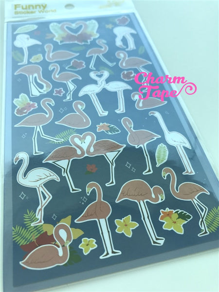 Pink Flamingo sticker art stickers by Funny 1 Sheets SS562