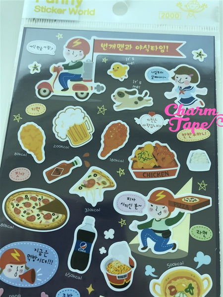 Korean Fast Food sticker art stickers by Funny 1 Sheets SS563