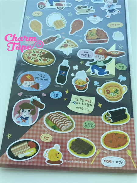 Korean Fast Food sticker art stickers by Funny 1 Sheets SS563