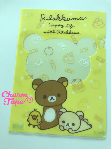 San-x Rilakkuma bear A4 plastic file folder - Happy Life with Rilakkuma