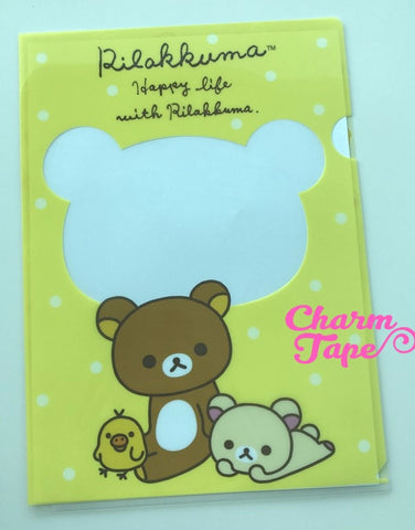 San-x Rilakkuma bear A4 plastic file folder - Happy Life with Rilakkuma