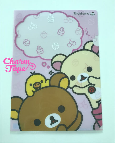 San-x Rilakkuma bear A4 plastic file folder