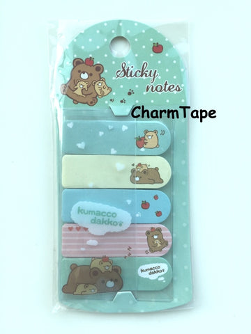 Brown Bear Kumacco Sticky Post It Memo Note Pad 100 sheets SS780 - CharmTape - 1