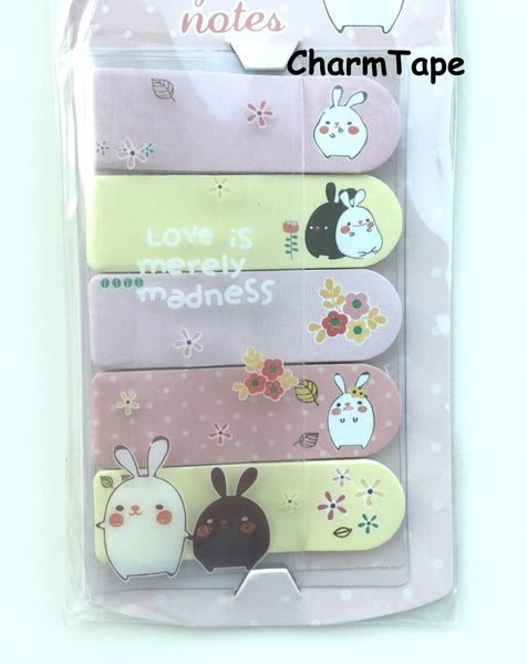 Black & White Bunny Sticky Post It Memo Note Pad 100 sheets SS783 - CharmTape - 2