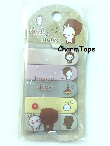 Brown Bear Sticky Post It Memo Note Pad 100 sheets SS781 - CharmTape - 1