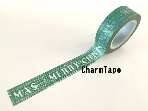 Green Merry Christmas Washi Tape 15mm x 10m WT235 - CharmTape - 2