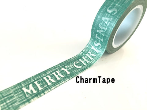 Green Merry Christmas Washi Tape 15mm x 10m WT235 - CharmTape - 1