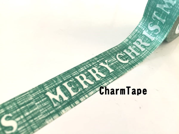 Green Merry Christmas Washi Tape 15mm x 10m WT235 - CharmTape - 3