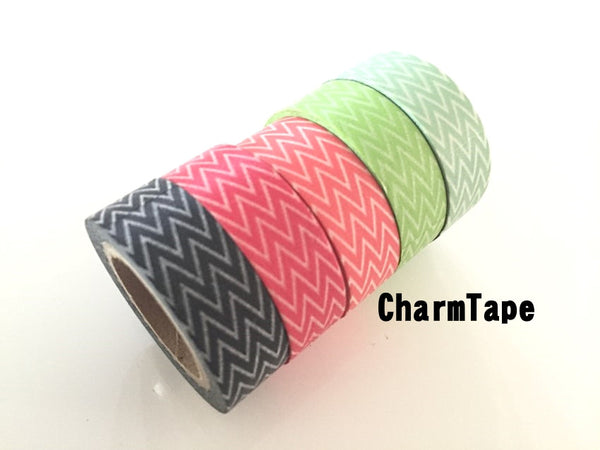 Chevron zigzag Washi Masking Tape Roll 15mm x 10m WT1007 - CharmTape - 3