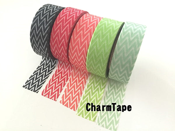 Chevron zigzag Washi Masking Tape Roll 15mm x 10m WT1007 - CharmTape - 5