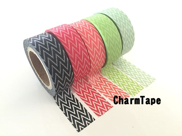 Chevron zigzag Washi Masking Tape Roll 15mm x 10m WT1007 - CharmTape - 6