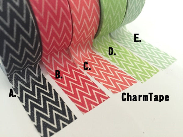 Chevron zigzag Washi Masking Tape Roll 15mm x 10m WT1007 - CharmTape - 1