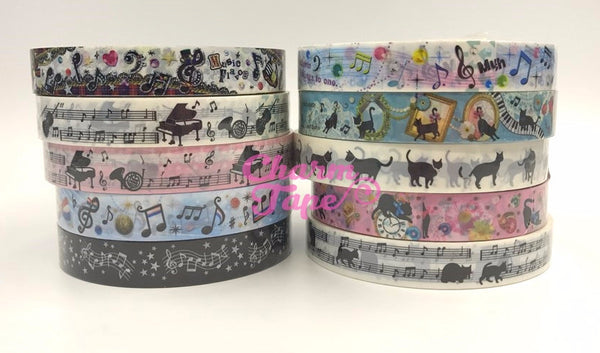 Black Cat & Music Plastic Deco Tape PT1 25 meters