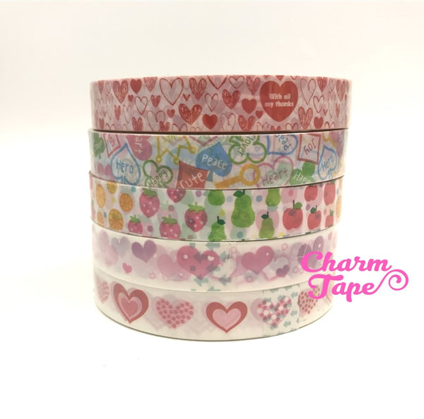 Shabby chic Eiffel Tower & Heart Plastic Deco Tape 25 meters PT2