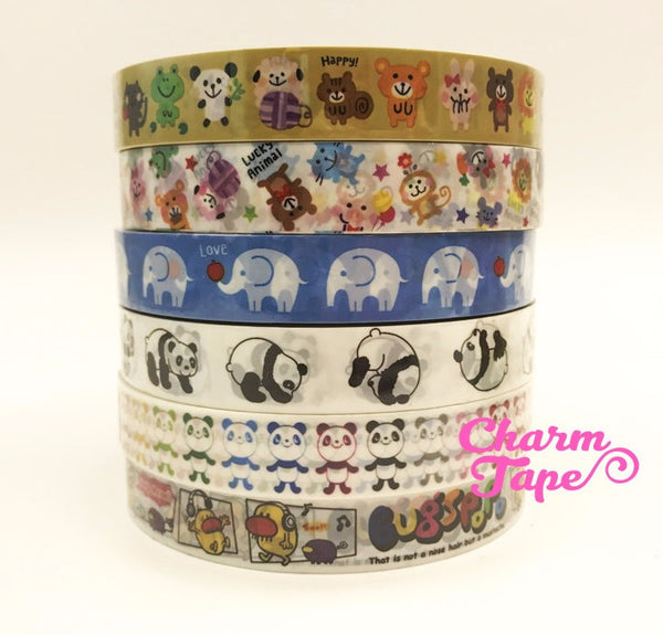 Panda Bear & Animal Plastic Deco Tape 15mm x 15 meters PT3