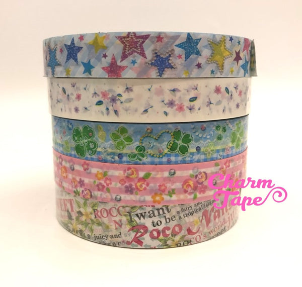 Shabby chic Floral Plastic Deco Tape PT4 25 meters