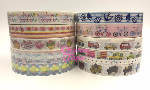 Birthday Cake or Cars Plastic Deco Tape PT5