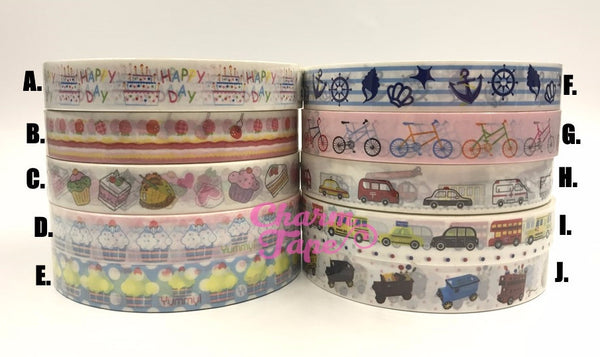 Birthday Cake or Cars Plastic Deco Tape PT5