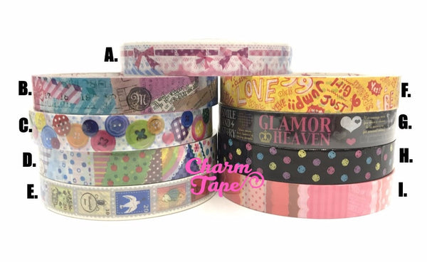 Buttons, patchwork, polka dots Plastic Deco Tape PT6 25 meters