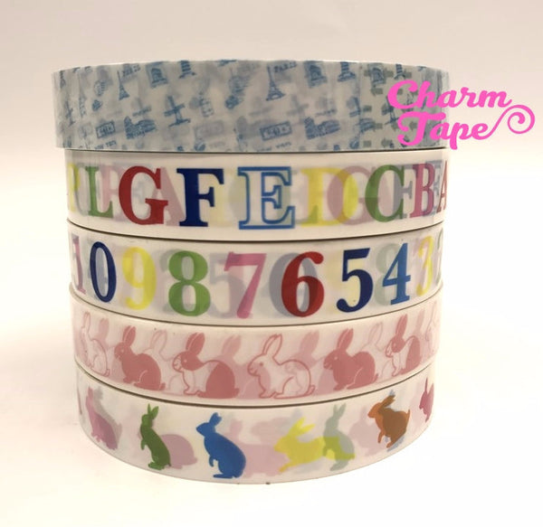 Paris, Eiffel Tower, alphabets, rabbit Plastic Deco Tape 10 meters PT7