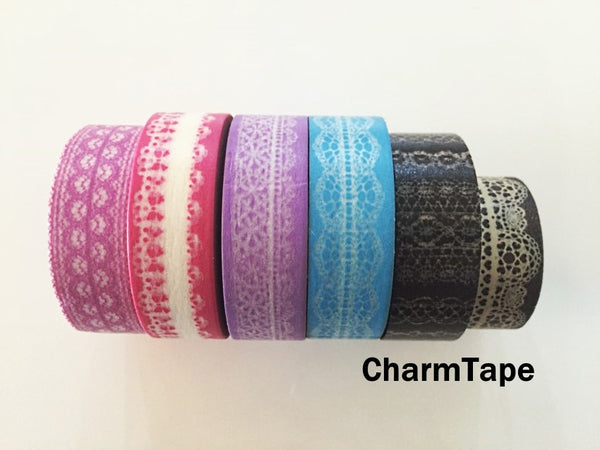 Washi Tape - delicate lace pattern 15mm WT1011 - CharmTape - 3